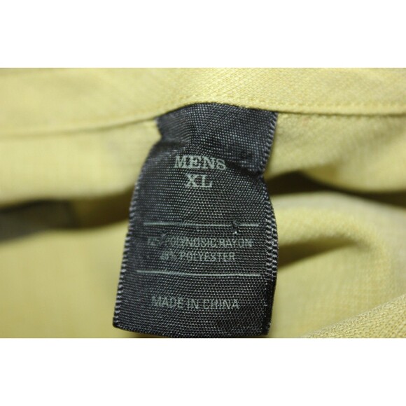 REI Button Up Short Sleeve Gree Rayon Shirt Relaxed Fit Soft Sz XL - Picture 9 of 10